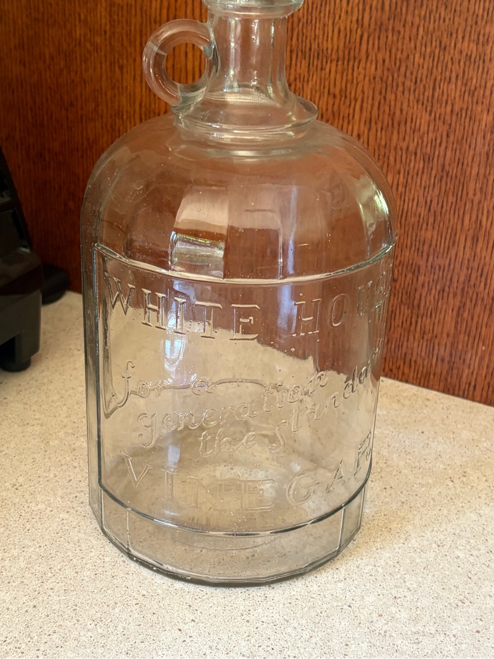 Vintage White House Distilled Vinegar Bottle Jug Approx. Gallon